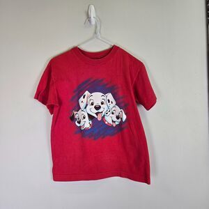 The Disney Store 101 Dalmatians Red Purple T-shirt Youth Large Vintage